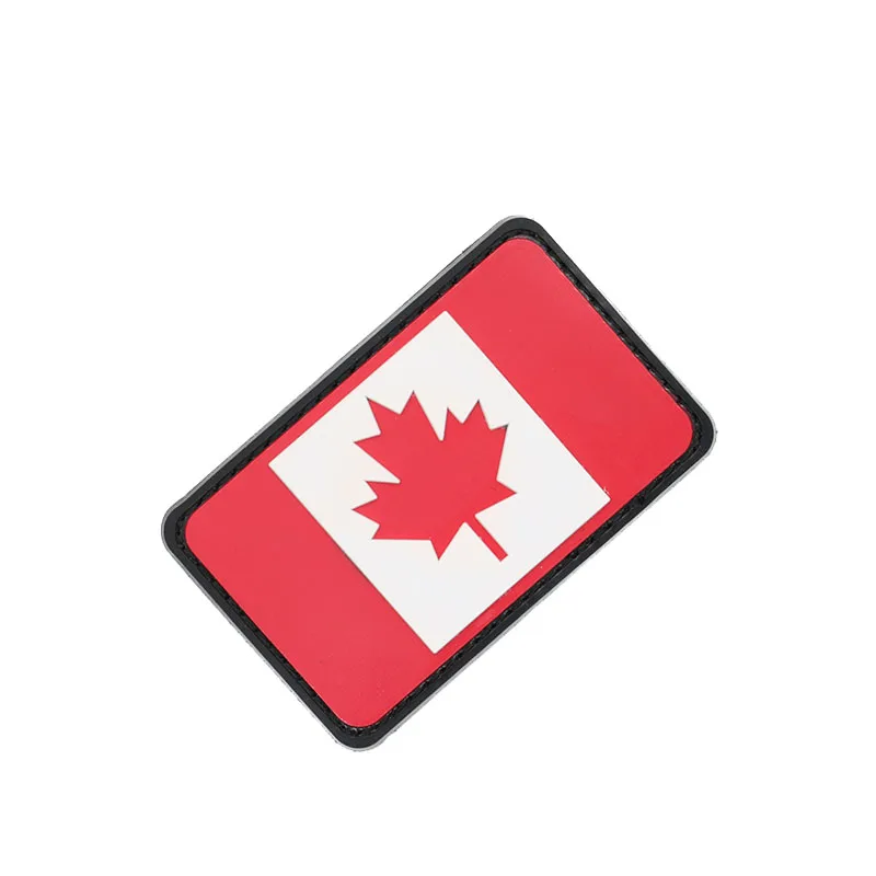 

PVC Canada Flag Patch Paste Waterproof Patch Tactical Outdoor Shoulder Stickers Armband Posted On Clothes, Backpack, Hat 8*5CM