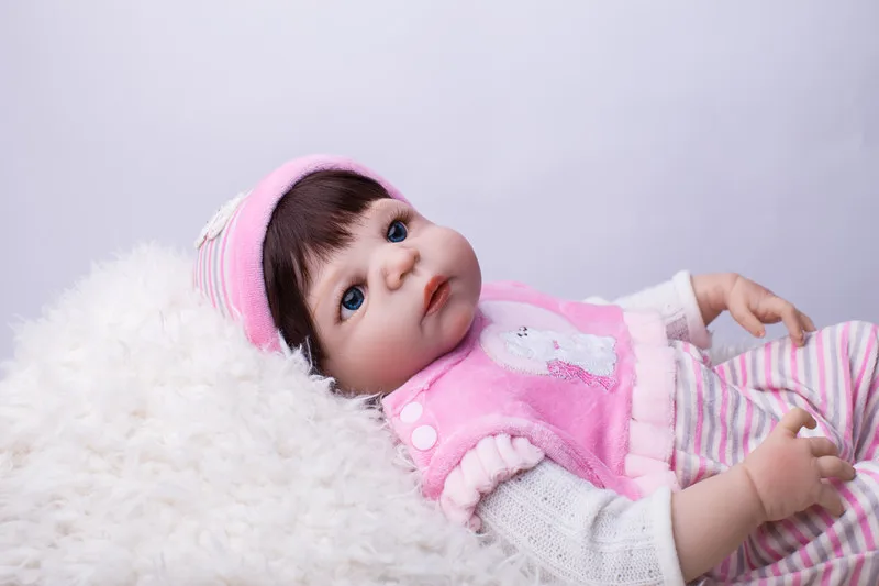 2" полный корпус силикона Reborn младенцы кукла игрушка розовая принцесса ребенок Reborn Детские куклы на день рождения подарок милые девочки Brinquedos