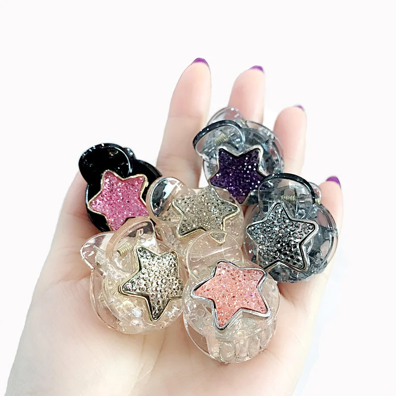 

New jelly crystal hair claws fashion five-pointed star small grab clip hairpin simple hair accessories for girl korean headwear