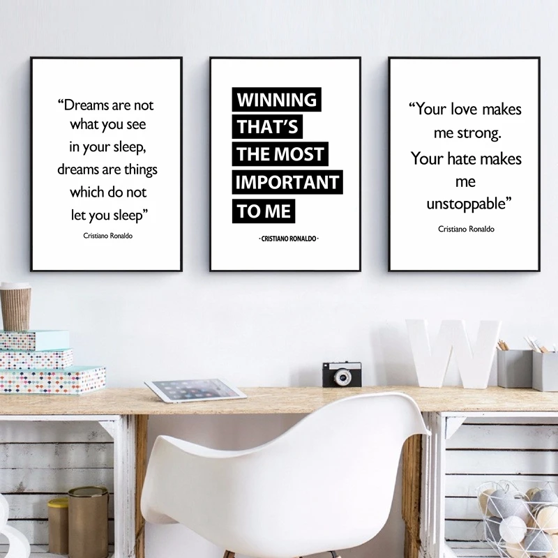 Cristiano Ronaldo Quote Poster Soccer Canvas Prints ...