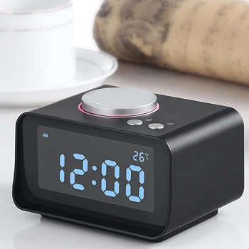 

K1 Music Alarm Clock Multifunction Mini Bedroom Clock Radio LCD Display Surround for Computer PC LCD Display Electronic Clock
