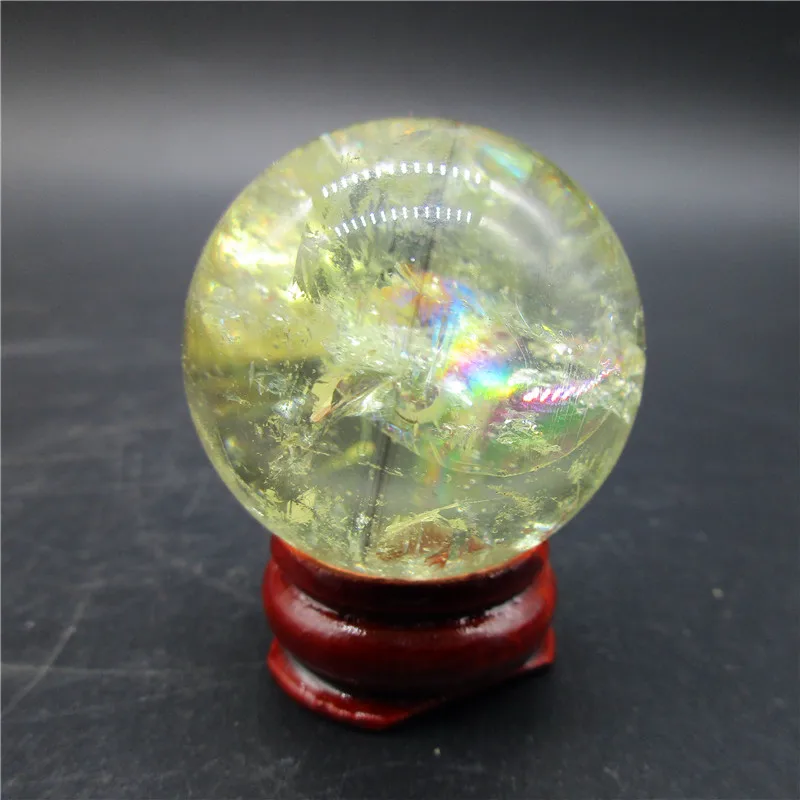

65g Natural Stones Clear Citrine Ball Mineral Specimen Yellow Crystal Rock Gemstone Decoration Health Collection Healing Energy