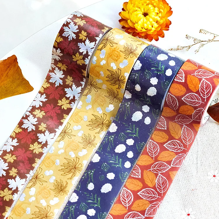 

Autumn Maple Washi Masking Tape Decorative Sticky Paper Adhesive Tape Label Sticker Fit DIY Scrapbooking Crafts Wrapping Thin
