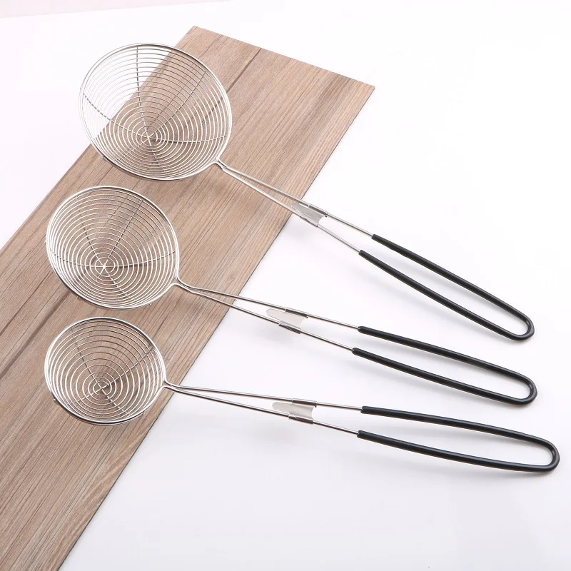 High Quality Stainless Steel Strainer Kitchen Filter Mesh Spoon Fried