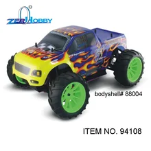 rc car hsp 1/10 nitro gasoline 4wd off road universal rtr monster truck (item no. 94108) – GLO STARTER INCLUDED