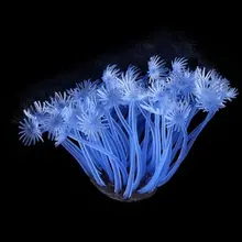 Coral artificial azul silicone gel aquário suprimentos tanque de peixes decoração 4cm(China)