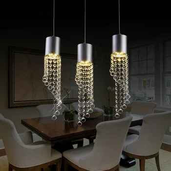 

Restaurant lamp three creative personality LED crystal pendant lamps modern minimalist room single head Pendant Lights LU1027