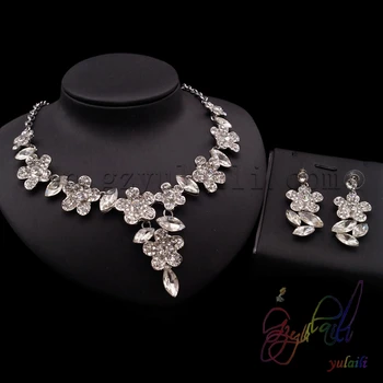 

Yulaili White Color Cubic Zircon Copper Girls Crystal Two Jewelry Sets