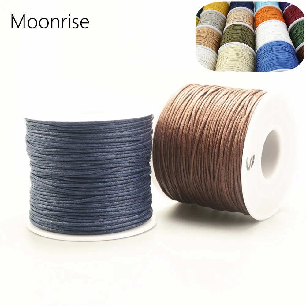 75m/rolls 1mm Waxed Cord Multicolor Wax Cotton Cord For DIY Jewelry Bracelet Necklace Bead Accessories HK042