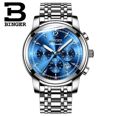 Швейцарские автоматические механические часы мужские Бингер люксовый бренд часы мужские сапфировые часы водонепроницаемые reloj hombre 17 - Цвет: Item 14