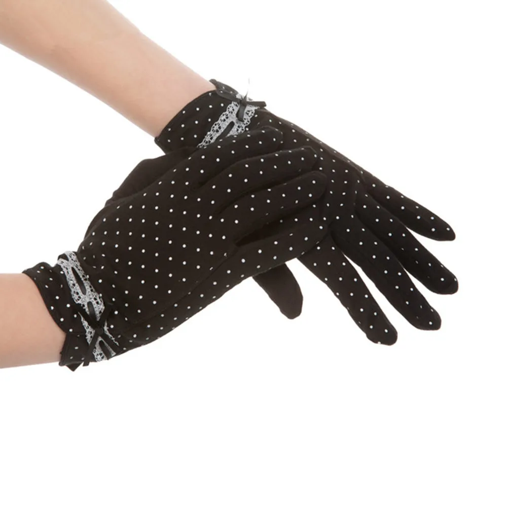Kenmont High Quality Women Summer UV Protection Cotton Lace Gloves Sports Gloves Nail Dryer