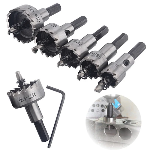 

Hot item!  5 Pcs HSS Drill Bit Hole Saw Tooth Set High Speed Steel Cutter Tools 16-30mm