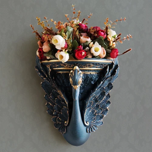 Европейская настенная декоративная домашняя ваза, искусственный цветочный горшок, орнамент, настенные фрески из смолы, ремесла, фон для гостиной, подвесной декор, искусство - Цвет: A-9