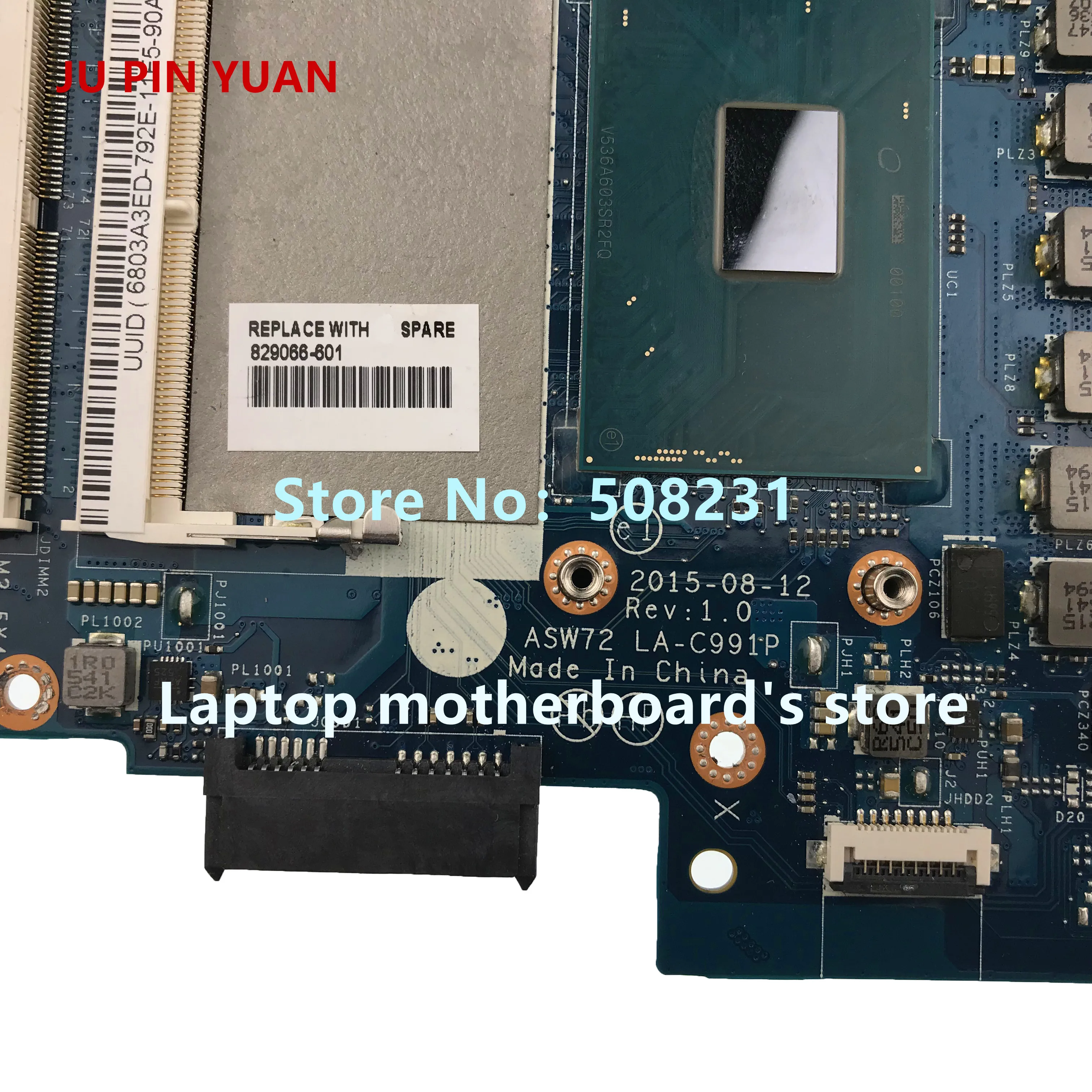 Discount JU PIN YUAN 829089-001 826089-601 LA-C492P for HP ENVY NOTEBOOK 14-J 14T-J Laptop Motherboard  i5-6200U 4GB fully Tested 94