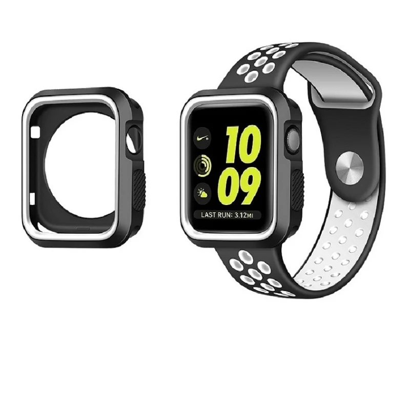 MDNEN 42 мм 38 мм анти-осенний чехол для Apple Watch чехол для Iwatch 1 2 3 4 Мягкий силиконовый чехол 40 мм 44 мм спортивный Чехол