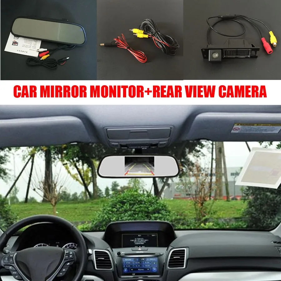

2 in 1 Car Parking Assistance 5inch TFT LCD Car Mirror Monitor + Car Backup Camera For Alfa Romeo MiTo AR Furiosa 2007~Onwork
