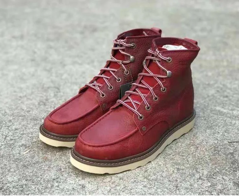 

2019 New Arrival Men shoes Handmade Ankle Chelsea Booties Genuine Leaher Work Shoes USA Botas mujer