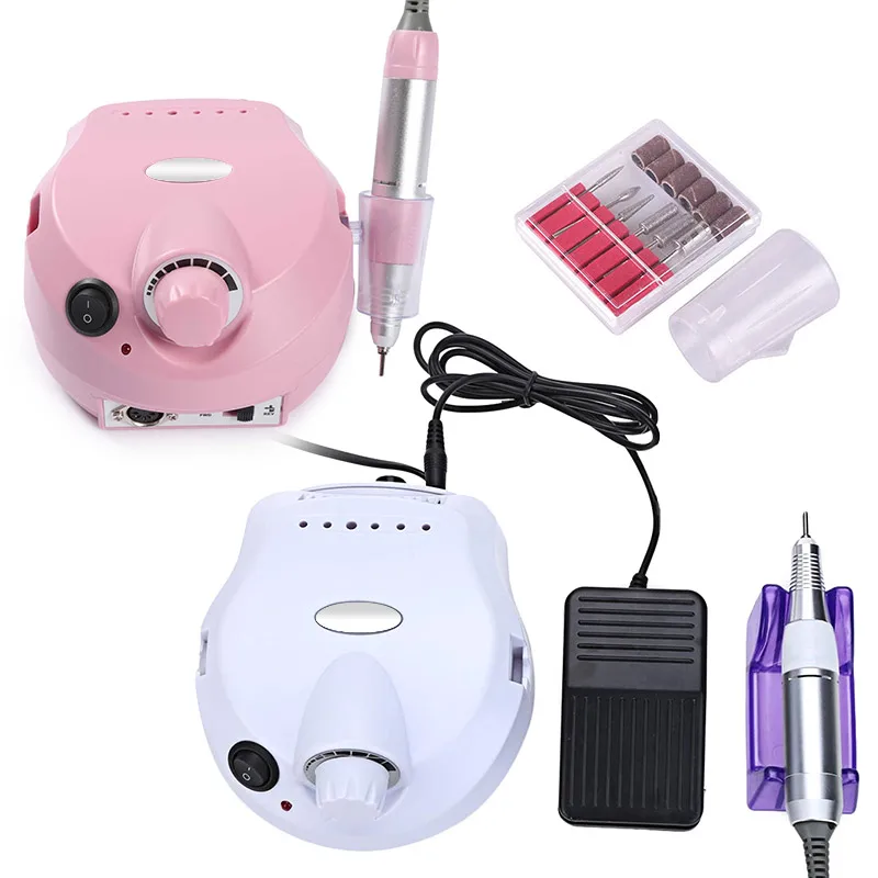 35000rpm Electric Nail Broca Profissional Máquina Anti-queimadura Punho Arquivo Máquina Manicure Kit de Unhas Ferramentas Aparelhos para Manicure 7 do prego anti-escald lidar com máquina de