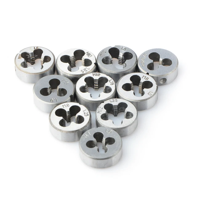 10Pcs Alloy Steel Metric Threading Die Set M6 M12 Threading Tools Hand