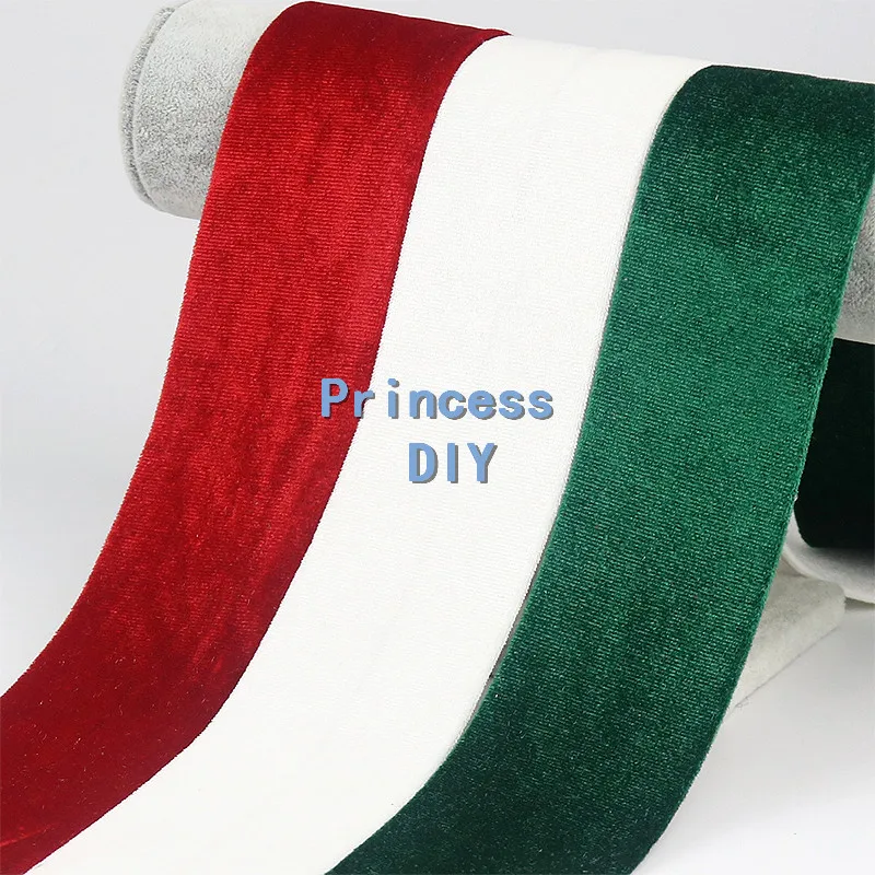 

5Meter/Lot 13 30 50mm Solid Color Autumn Winter Christmas Ribbon Red Green White Velvet Fabric Cloth Layering DIY Hair Material