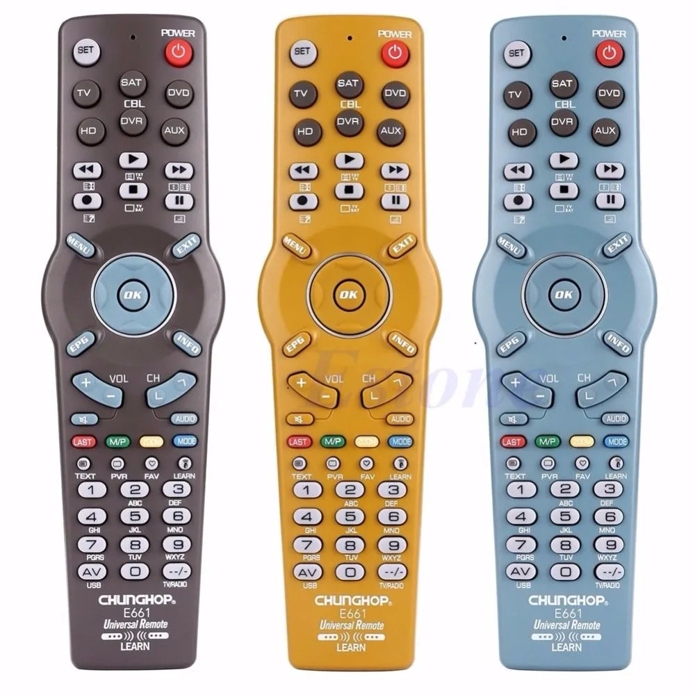 

New 2019 arrival 6in1 Learning Universal Remote Control Controller Fr TV CBL DVD AUX SAT AUD Hot Sale