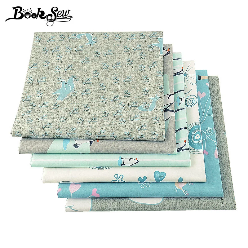 Тканевая саржевая ткань Booksew 100% хлопок дизайн с животными 6 шт./лот 40x50 см домашняя