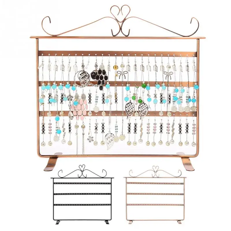 

72 Holes Jewelry Display Stand Holder3 Layer Metal Earrings Nacklace Chain Bracelet Rack Jewelry Accessories Jewelry Display