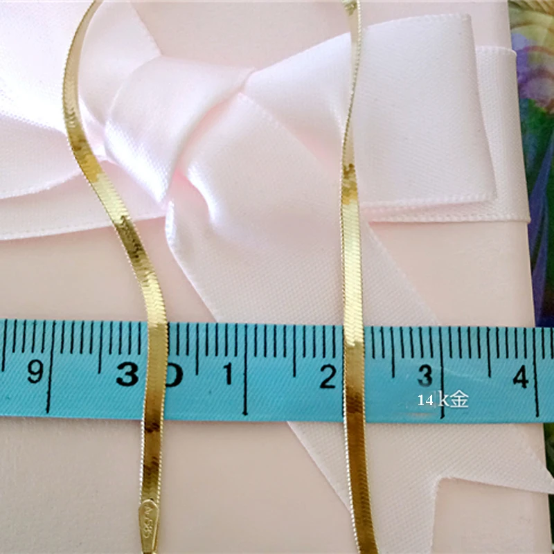 Корейское чистое 14k золото змеиная кожа трехмерное ожерелье с кулоном в виде