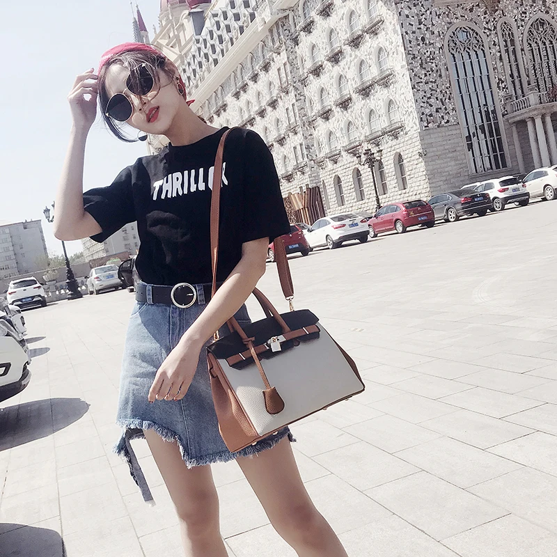 

2018 Summer autumn Hit Color Lichee Pattern Handbags Lock Tote Shoulder Bags Designer Brand High Quality Women Crossbody Bags