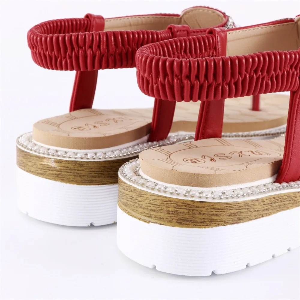 2019 Women's hollow sandals summer pinch flat plus size ladies shoes platform sandals non-slip gladiator sandals slippers 40J2 (6)
