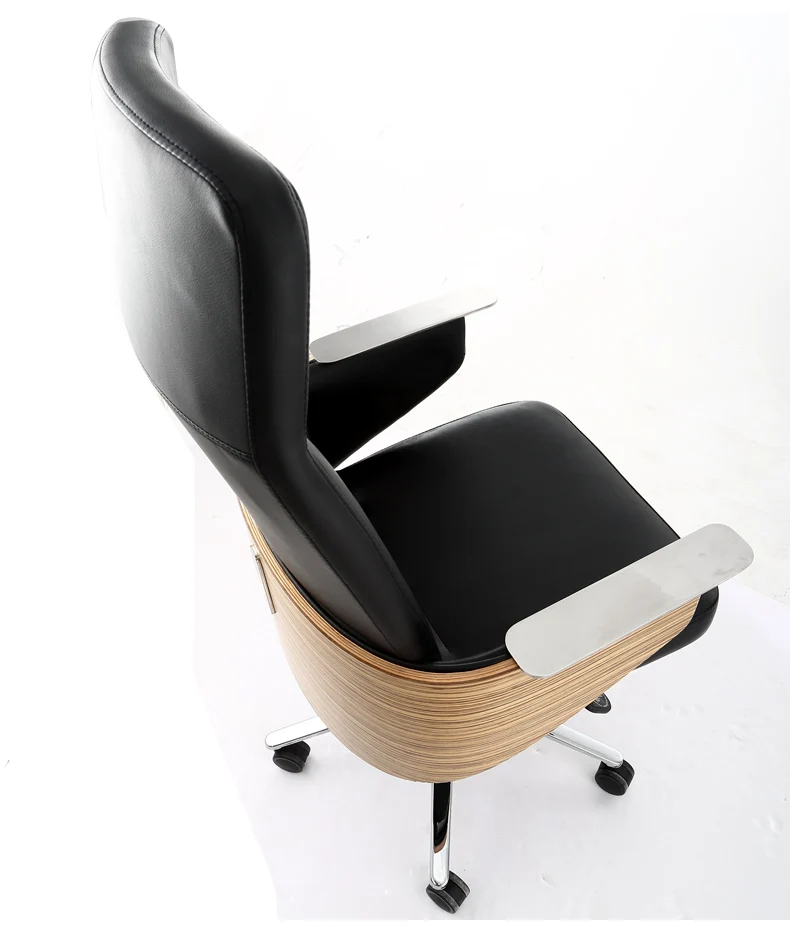 Офисная мебель стул. Простой кожаный офисный стул с высокой спинкой. 03|office furniture
