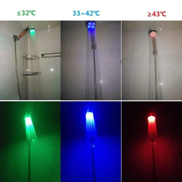 Pommeau de douche haute pression à LED, filtre anionique, économie d'eau – Image 2