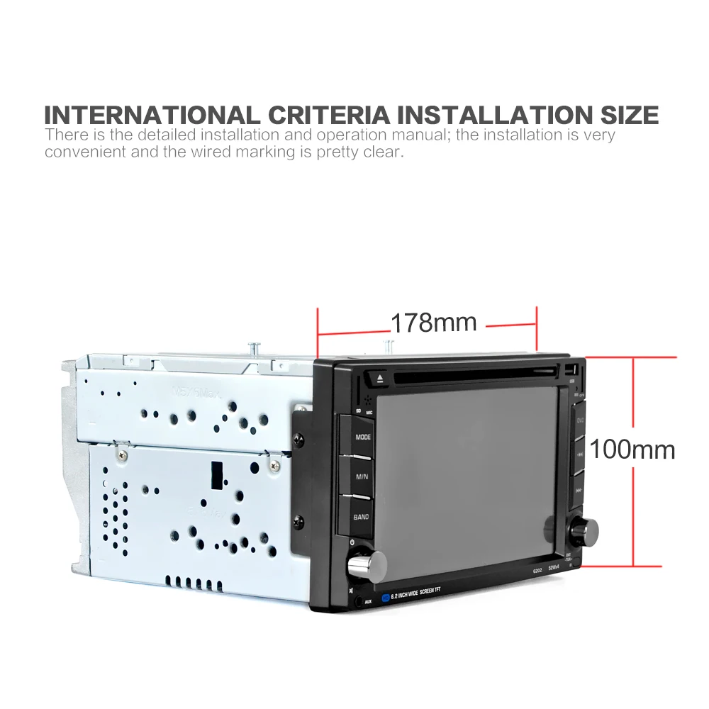 Top universal 2 din car  stereo 6.6 inch stouch screen FM radio GPS navigation Multimedia MP5 DVD player with camera remote control 2