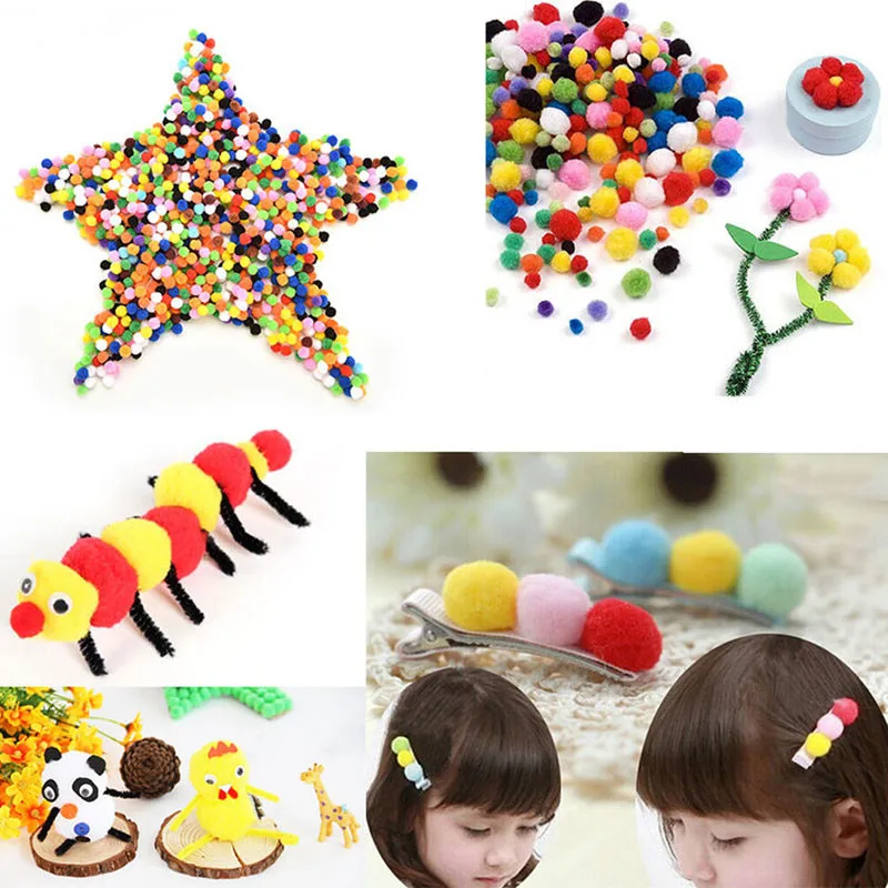 100 шт Ассорти пушистые Помпоны детей DIY ремесла помпоны мяч 10 30 мм|pompom balls|craft pom poms