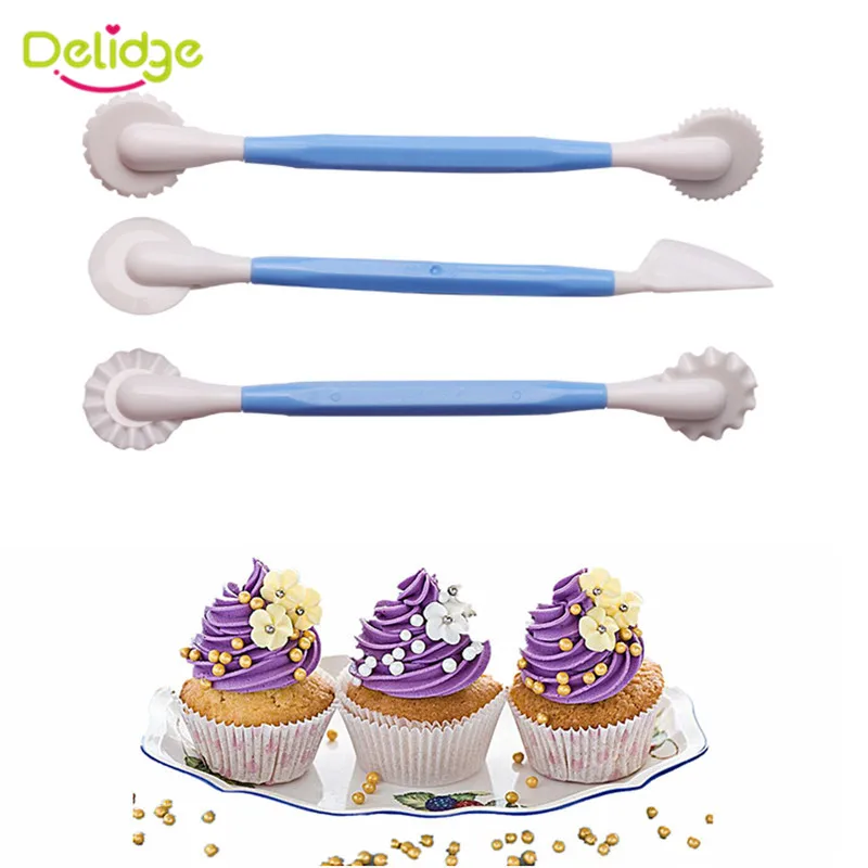Delidge 3pcs Set Plastic Sugarcraft Wedding Cake
