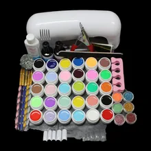 Высокое качество PRO 9 Вт УФ Уайт Лампы 36 Цвет Чистая УФ ГЕЛЬ Акриловая Пудра Кисть Nail Art НАБОР Инструментов BTT-84