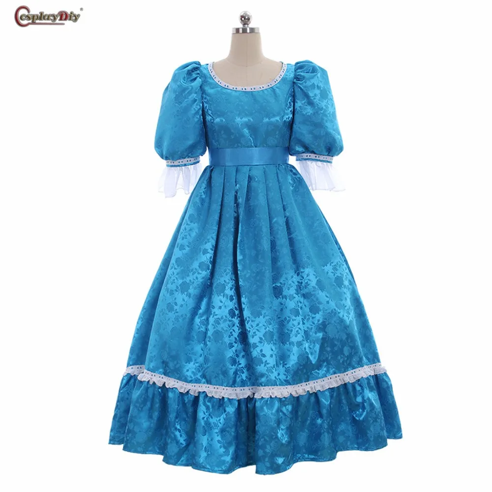 Peter Pan Cosplay Costume Wendy Blue Dresses Women Girl Long Dress