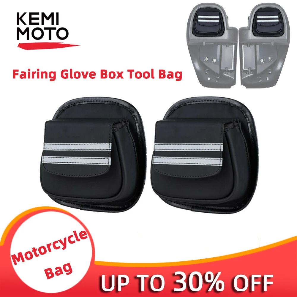 

Black Motorcycle Lower Vented Leg Fairing Glove Box Tool Bag For Touring Street Glide Road Glide Electra Glide CVO 2014-2019