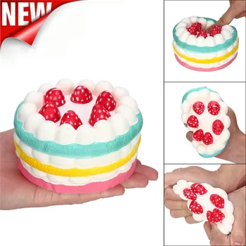 

1pc Stress Reliever Strawberry Cake Scented Super Slow Rising Collection Squeeze Toysquishies Toy for kids for children A1