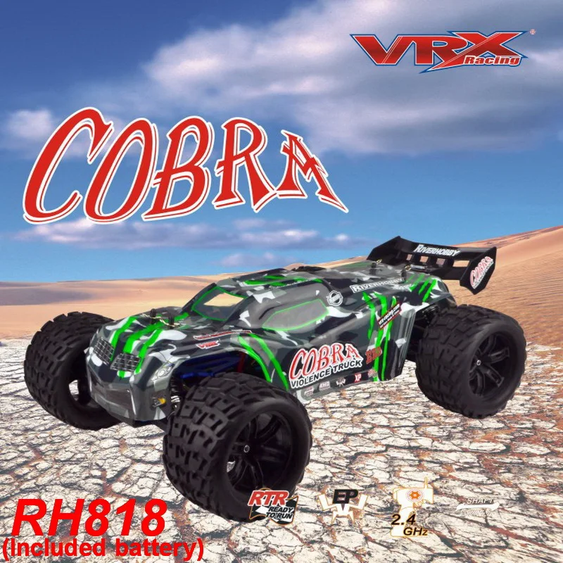 VRX Racing RH818 Cobra 1/8 scale 4WD Electric rc car RTR w/Hobbywing 60A brushless ESC/3660 motor/ 11.1V 3250mAH Lipo Battery | Игрушки и