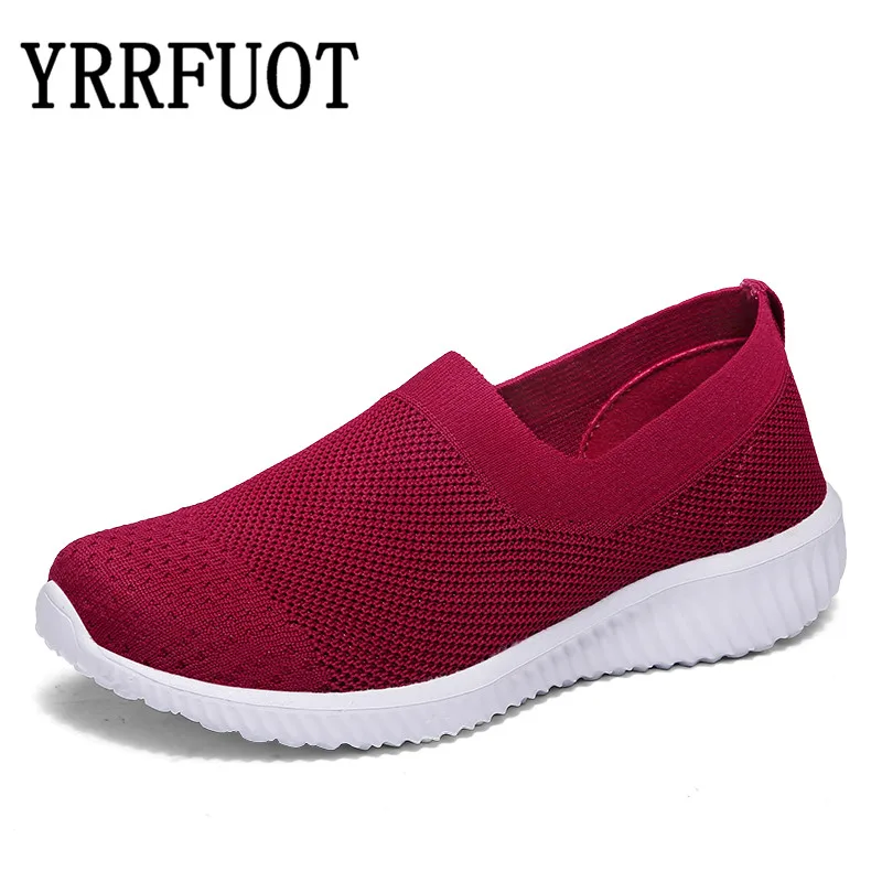 

Women Walking Shoes 2019 New Comfortable Sneakers For Woman Sock Shoe Lady Flats Loafer Elderly Footwear Low Slip-On Sport Shoes