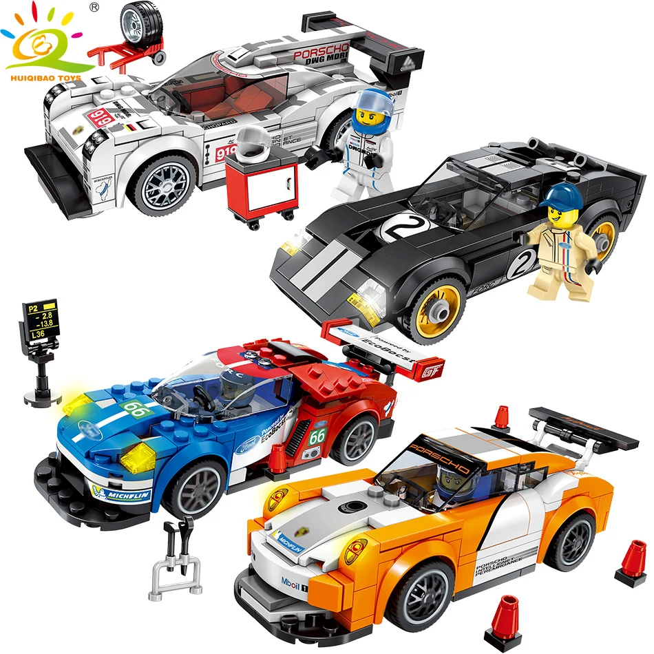 

4pc/set 713pcs Speed Series Racing car Racer figures Building Blocks Compatible Legoed City Bricks Educational toys for children