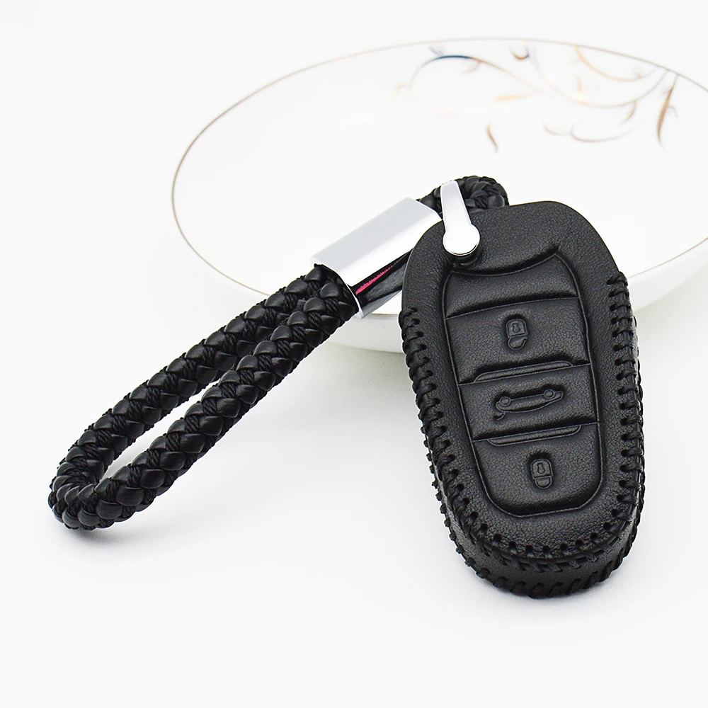 Кожаный чехол для ключей Peugeot 2008 308 3008 4008 5008 301 508 408 308s 407 плетеная веревка