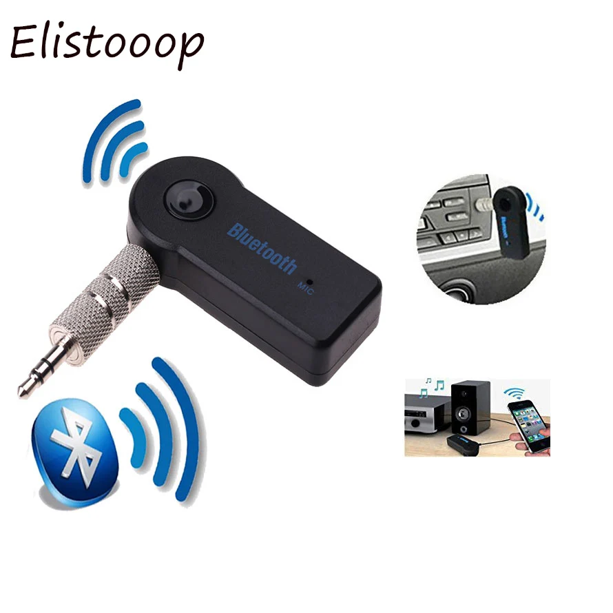 

Elistooop Car Bluetooth Adapter Handsfree Bluetooth Receiver Bluetooth Speaker Receiver Bluetooth Auxiliary AUX Receiver