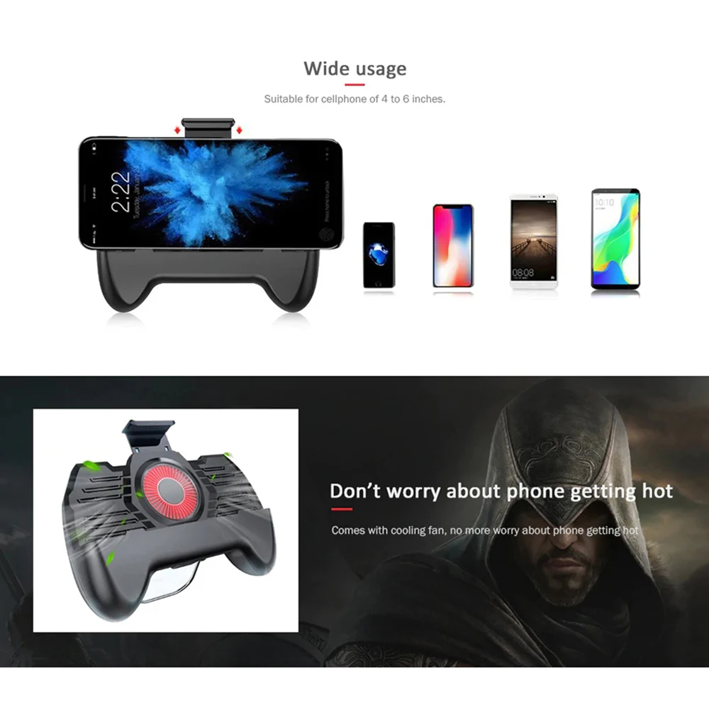 M1036 3 in 1 Multi-function Gamepad Cooling Fan / Phone Holder / Mobile Power 3in1 Game Handle for Mobile Phone PK PS4 XBOX One M1036 3 in 1 Multi-function Gamepad Cooling Fan / Phone Holder / Mobile Power 3in1 Game Handle for Mobile Phone PK PS4 XBOX One
