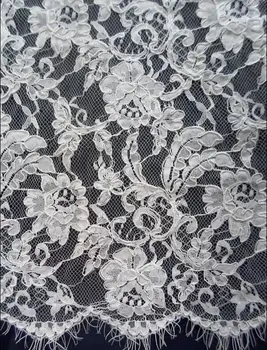 

French Eyelash lace fabric 150cmx3meter per pc off white diy exquisite lace decoration embroidery clothes dress accessories