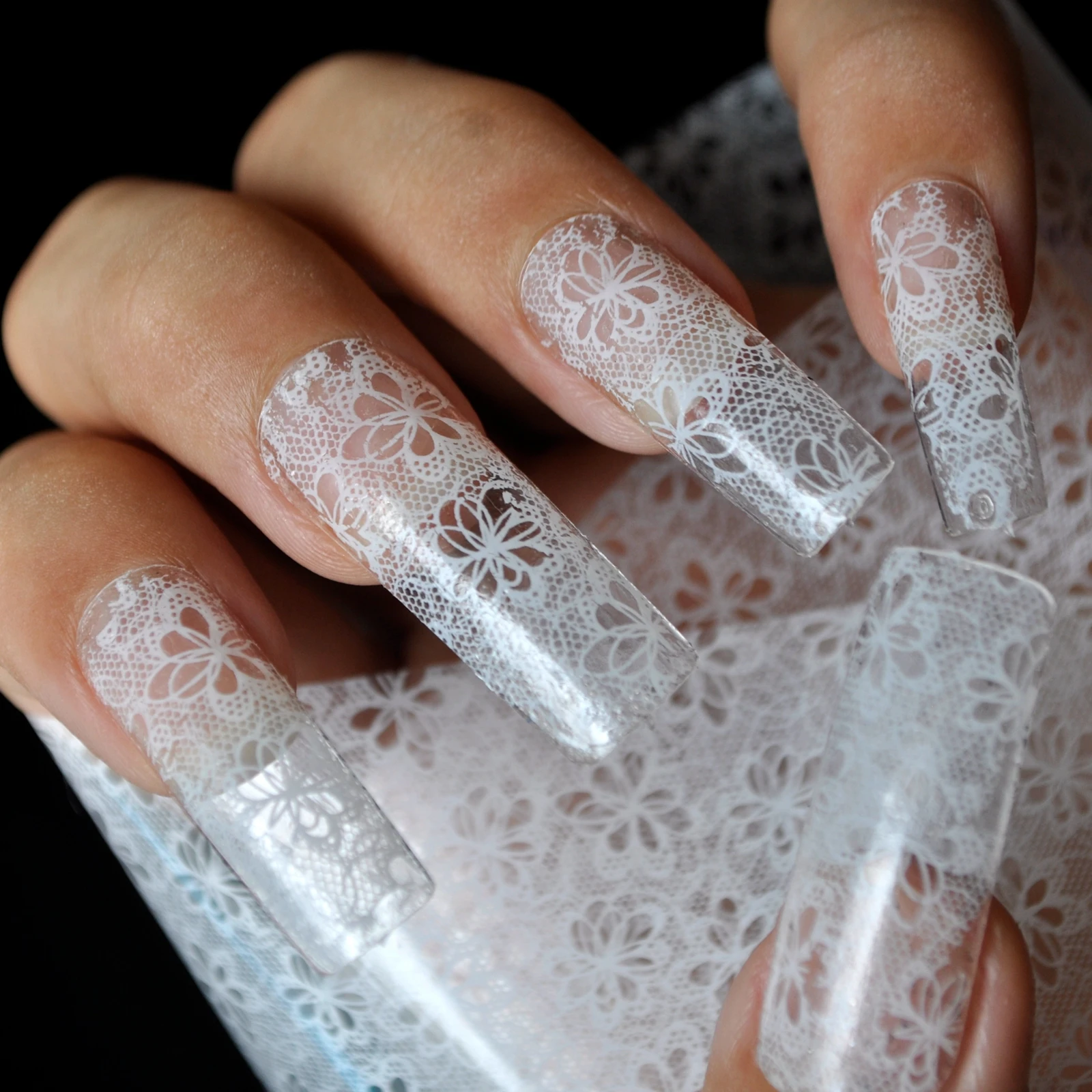 1 Meter Lace White Flower Nail Glue Transfer Foil Art 1 Meter Lace White Flower Nail Glue Transfer Foil Art Decoration 671 In Stickers Decals From Beauty Health On Aliexpress Alibaba Group