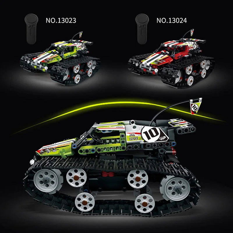 

410Pcs Remote Control Motor Compatible Legoing 20033 42065 Building Blocks Bricks Radio Controlled Tracked Racer Toys For Kids