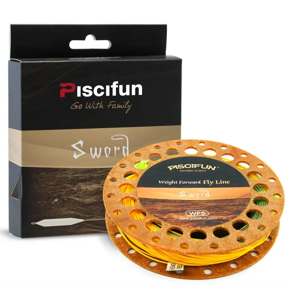 Piscifun Sword Fly Line Вес вперед 90/100FT плавающая Летающая рыболовная леска со сварной петлей WF3/4 5/6 7/8wt Летающая леска - Цвет: Yellow Green