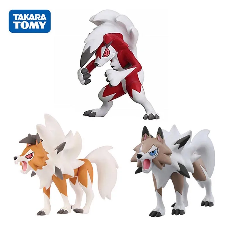 

TAKARA TOMY POKEMON Anime Sun and Moon Pokemon Lycanroc Evolution Figure Toys Model Collection Action Toys Gifts for Children